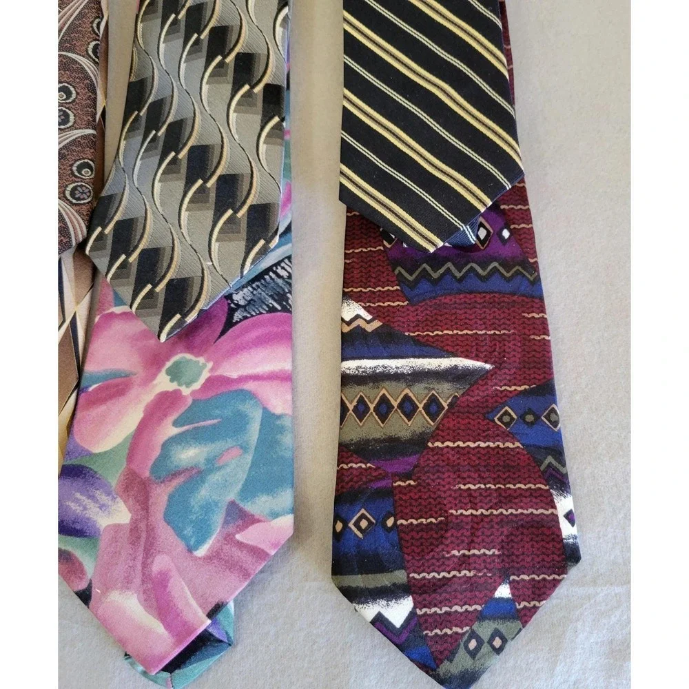 Mens‎ Necktie Lot of 10 Tommy Hilfiger Van Heusen Arrow Silk Geometric Paisley